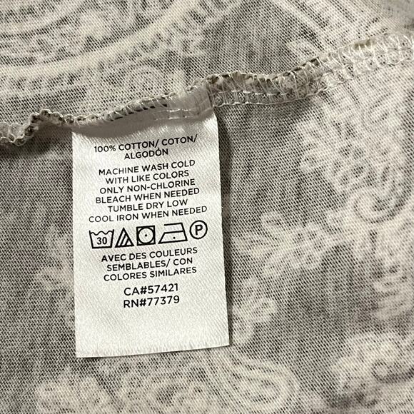 Ann Taylor Paisley Trim Tee Shirt in Cream/Green size XL - Picture 6 of 6